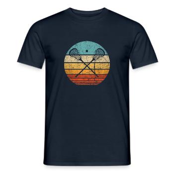 Lacrosse Lacrosse Schläger vintage retro sonne - Männer T-Shirt - Navy - Vorne - AI Model Male 178 light (178cm)