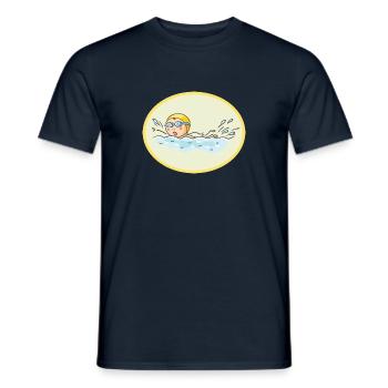 swimming pool child - Men's T-Shirt - navy - Front - AI Model Male 178 light (178cm)