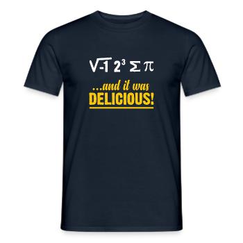 Lustiges Mathe-Geschenk und es war köstlich! - Männer T-Shirt - Navy - Vorne - AI Model Male 178 light (178cm)