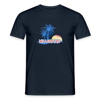 Willemstad Beach - Men's T-Shirt - navy - Front - AI Model Male 178 light (178cm)