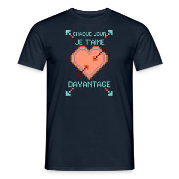 CHAQUE JOUR JE T'AIME DAVANTAGE... - T-shirt homme - marine - Devant - AI Model Male 178 light (178cm)