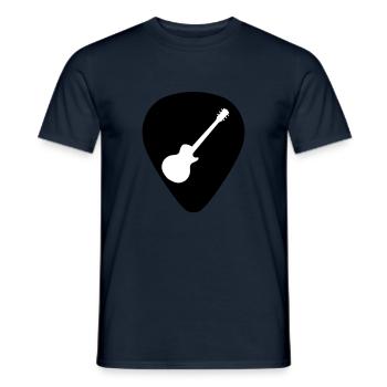 guitar pick les paul - Men's T-Shirt - navy - Front - AI Model Male 178 light (178cm)