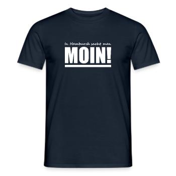 Moin - Hamburch - Sprüche - Männer T-Shirt - Navy - Vorne - AI Model Male 178 light (178cm)