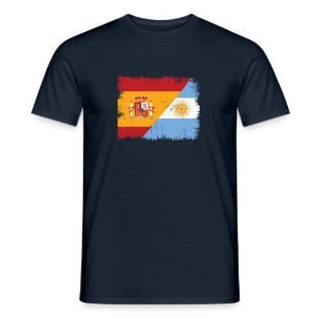 Argentinien Spanien Flagge von Argentinien Geschenk - Männer T-Shirt - Navy - Vorne - AI Model Male 178 light (178cm)