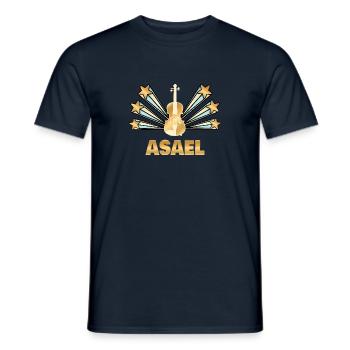Geige Asael - Männer T-Shirt - Navy - Vorne - AI Model Male 178 light (178cm)