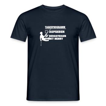 Berg mit henry oder aufgeben - Männer T-Shirt - Navy - Vorne - AI Model Male 178 light (178cm)