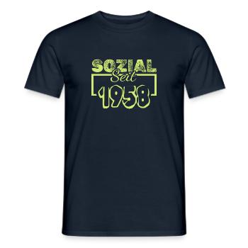 Social Worker 1958 - Men's T-Shirt - navy - Front - AI Model Male 178 light (178cm)