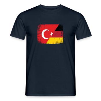 Turkey Germany Turkish flag Türkiye Turk - Men's T-Shirt - navy - Front - AI Model Male 178 light (178cm)