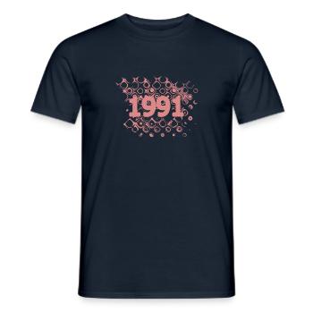 Bubbles Retro 1991 - Männer T-Shirt - Navy - Vorne - AI Model Male 178 light (178cm)