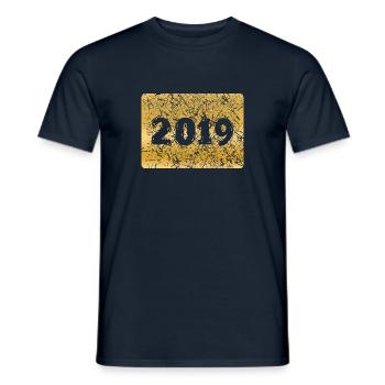 Number 2019 - Men's T-Shirt - navy - Front - AI Model Male 178 light (178cm)