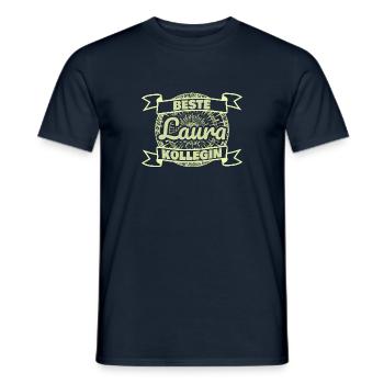 Collègue de travail Laura - T-shirt homme - marine - Devant - AI Model Male 178 light (178cm)