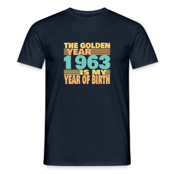 Né en 1963 - T-shirt homme - marine - Devant - AI Model Male 178 light (178cm)