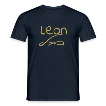 Leon as Leon - Men's T-Shirt - navy - Front - AI Model Male 178 light (178cm)