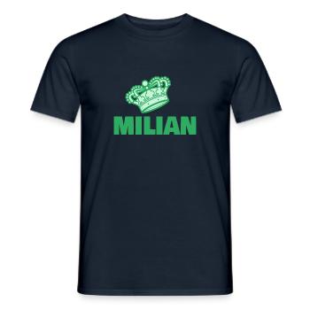 First name Milian - Men's T-Shirt - navy - Front - AI Model Male 178 light (178cm)