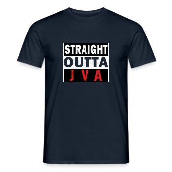 Straight aus JVA, Knast, Ex Häftling Geschenkidee - Männer T-Shirt - Navy - Vorne - AI Model Male 178 light (178cm)