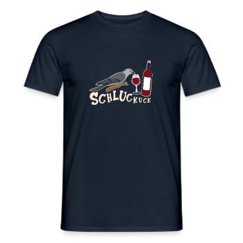 Schluckuck Wein Alkohol Saufen Party Feiern Vogel - Männer T-Shirt - Navy - Vorne - AI Model Male 178 light (178cm)