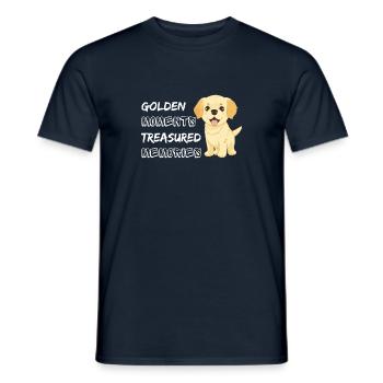 Golden Moments Treasured Memories Golden Retriever - Men's T-Shirt - navy - Front - AI Model Male 178 light (178cm)