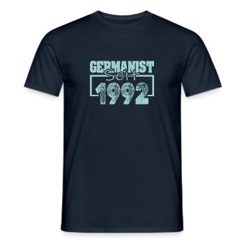 German studies scholar 1992 - Men's T-Shirt - navy - Front - AI Model Male 178 light (178cm)