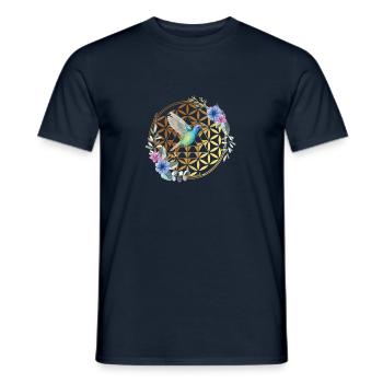 Kolibri BunteR Vogel Natur Kolibri Blume Geschenk - Männer T-Shirt - Navy - Vorne - AI Model Male 178 light (178cm)