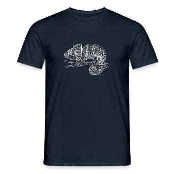 Chamäleons zum Ausmalen & Bemalen Kinder Geschenk - Männer T-Shirt - Navy - Vorne - AI Model Male 178 light (178cm)