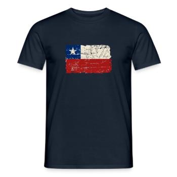 Chile Flag - Vintage Look - T-shirt homme - marine - Devant - AI Model Male 178 light (178cm)