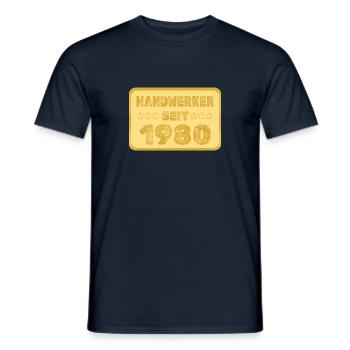 Jahr 1980 - Männer T-Shirt - Navy - Vorne - AI Model Male 178 light (178cm)