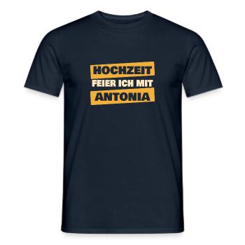Antonia - Männer T-Shirt - Navy - Vorne - AI Model Male 178 light (178cm)