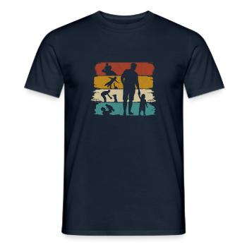 papa père fils de père cadeau rétro vintage - T-shirt homme - marine - Devant - AI Model Male 178 light (178cm)