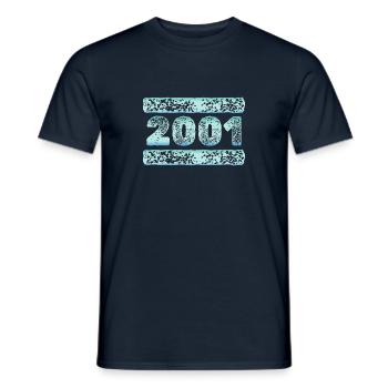 Year: 2001 - Men's T-Shirt - navy - Front - AI Model Male 178 light (178cm)