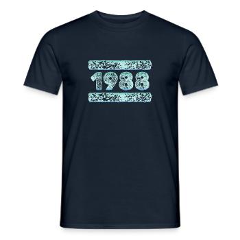 1988 - Men's T-Shirt - navy - Front - AI Model Male 178 light (178cm)