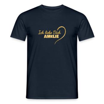 LiebeDich Amelie - Männer T-Shirt - Navy - Vorne - AI Model Male 178 light (178cm)