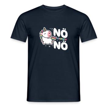Nö einfach Nö Einhorn Mädchen Damen Teenager - Männer T-Shirt - Navy - Vorne - AI Model Male 178 light (178cm)