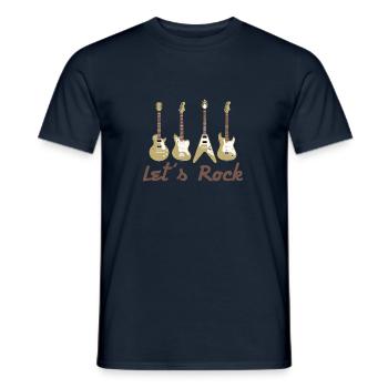 Guitars Let's Rock Guitarist Gift Hard rock - Men's T-Shirt - navy - Front - AI Model Male 178 light (178cm)