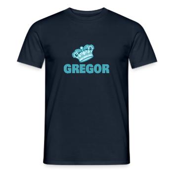 First name Gregor - Men's T-Shirt - navy - Front - AI Model Male 178 light (178cm)