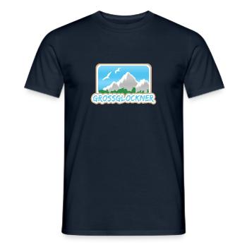 Grossglockner als Grossglockner - Männer T-Shirt - Navy - Vorne - AI Model Male 178 light (178cm)
