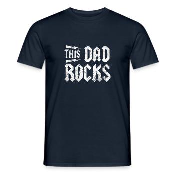 This Dad Rocks Rockmusik Vatertagsgeschenk Metal - Männer T-Shirt - Navy - Vorne - AI Model Male 178 light (178cm)