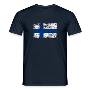 Drapeau de la Finlande - T-shirt homme - marine - Devant - AI Model Male 178 light (178cm)