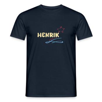 Henrik als Geschenk - Männer T-Shirt - Navy - Vorne - AI Model Male 178 light (178cm)