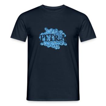 Wassertropfen Name Petra - Männer T-Shirt - Navy - Vorne - AI Model Male 178 light (178cm)