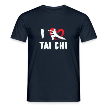 Tai Chi Sports Shirt Qi Gong Yoga Martial Arts Gift - Men's T-Shirt - navy - Front - AI Model Male 178 light (178cm)