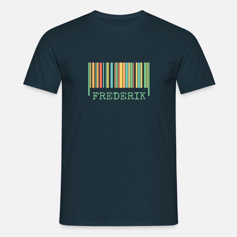 Bar code Frederik - Men's T-Shirt - navy