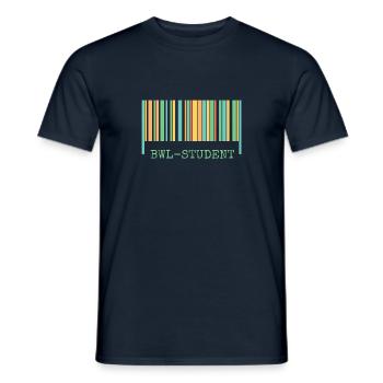 Strichcode bwl Student - Männer T-Shirt - Navy - Vorne - AI Model Male 178 light (178cm)