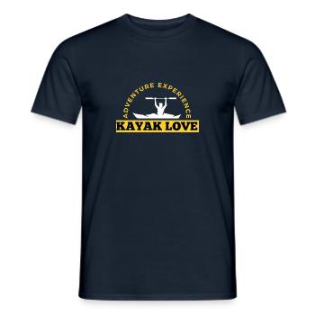 kayak love canoë retro - T-shirt homme - marine - Devant - AI Model Male 178 light (178cm)
