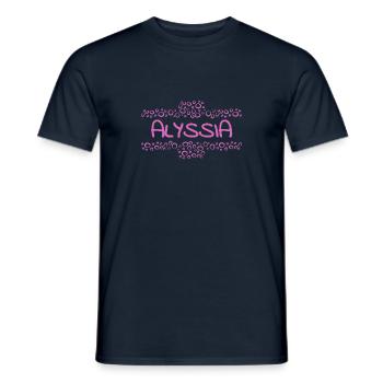 Geschenk für Alyssia - Männer T-Shirt - Navy - Vorne - AI Model Male 178 light (178cm)