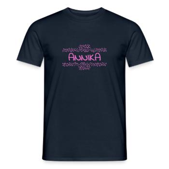 First name Annika - Men's T-Shirt - navy - Front - AI Model Male 178 light (178cm)