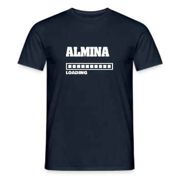 Almina als Baby - Männer T-Shirt - Navy - Vorne - AI Model Male 178 light (178cm)