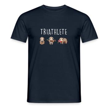 Faultier Triathlet Chillen Lustiges Sloth Geschenk - Männer T-Shirt - Navy - Vorne - AI Model Male 178 light (178cm)