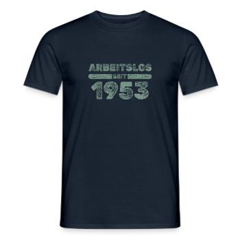 Arbeitslos 1953 - Männer T-Shirt - Navy - Vorne - AI Model Male 178 light (178cm)