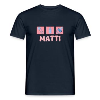 Matti als Schnuller - Männer T-Shirt - Navy - Vorne - AI Model Male 178 light (178cm)