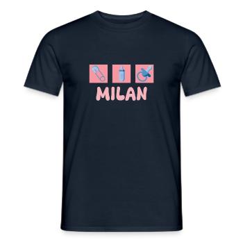 Schnuller Milan - Männer T-Shirt - Navy - Vorne - AI Model Male 178 light (178cm)